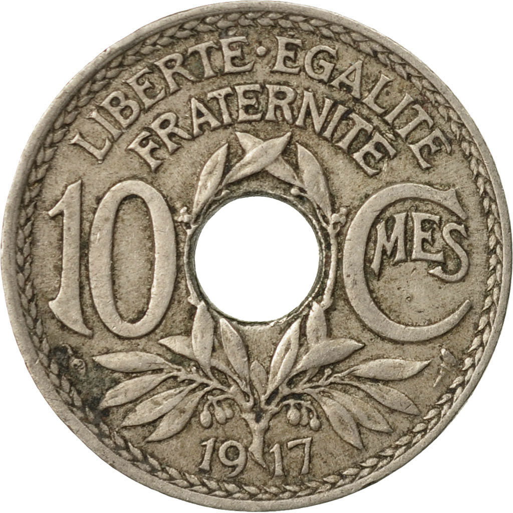 Coin, France, Lindauer, 10 Centimes, 1917, Paris, VF(30-35), Copper-nickel