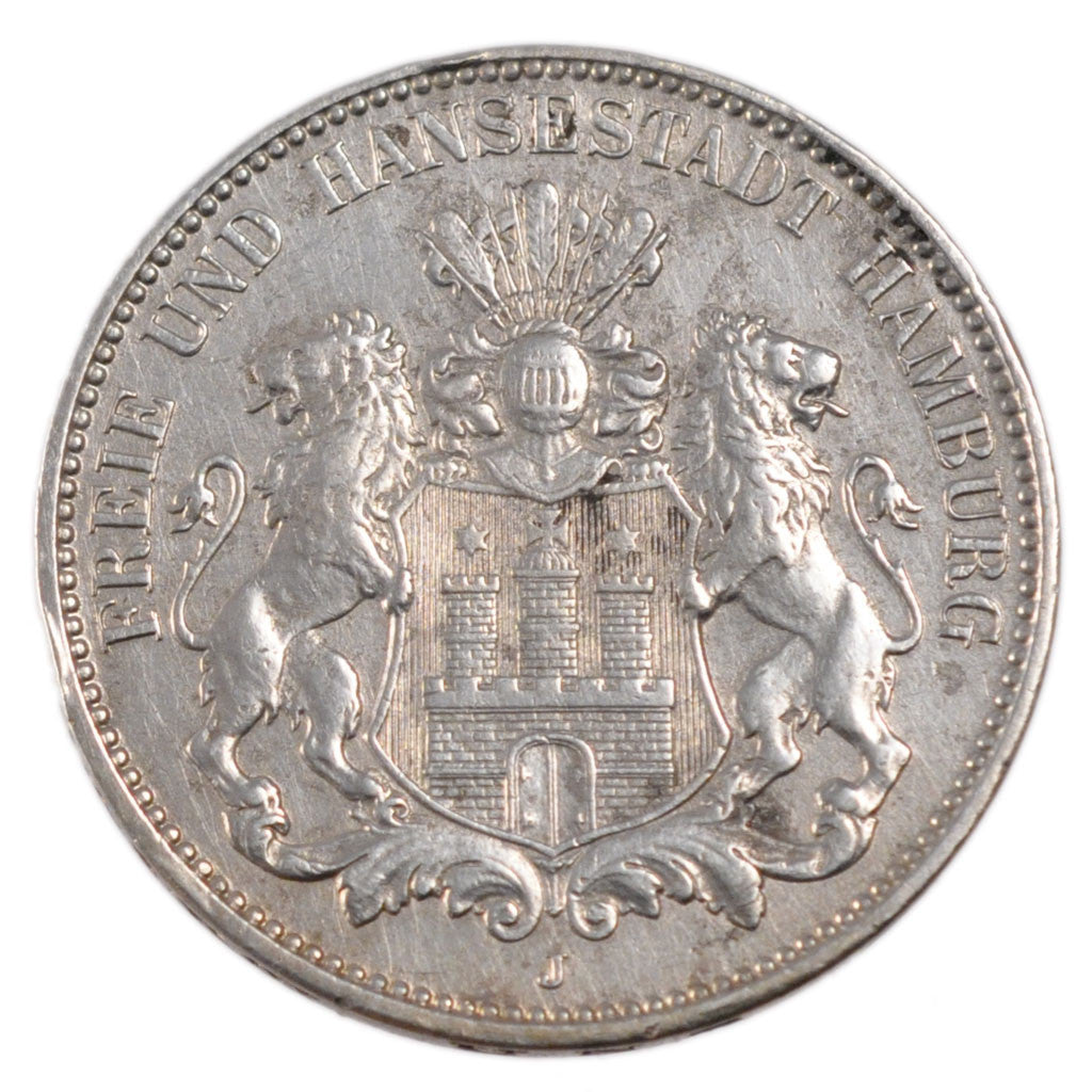 Coin, German States, HAMBURG, 3 Mark, 1914, Hamburg, AU(50-53), Silver, KM:620