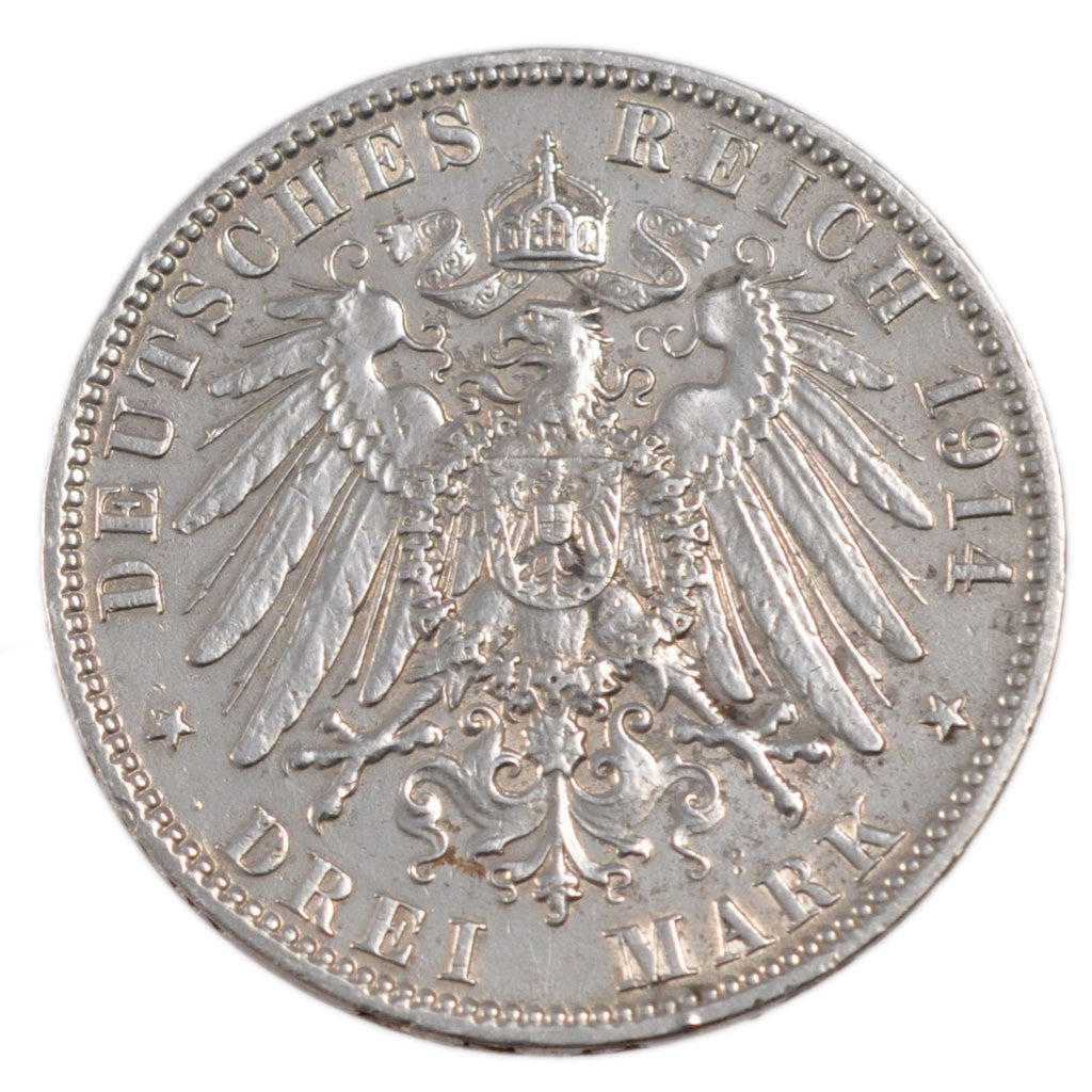 Coin, German States, HAMBURG, 3 Mark, 1914, Hamburg, AU(50-53), Silver, KM:620
