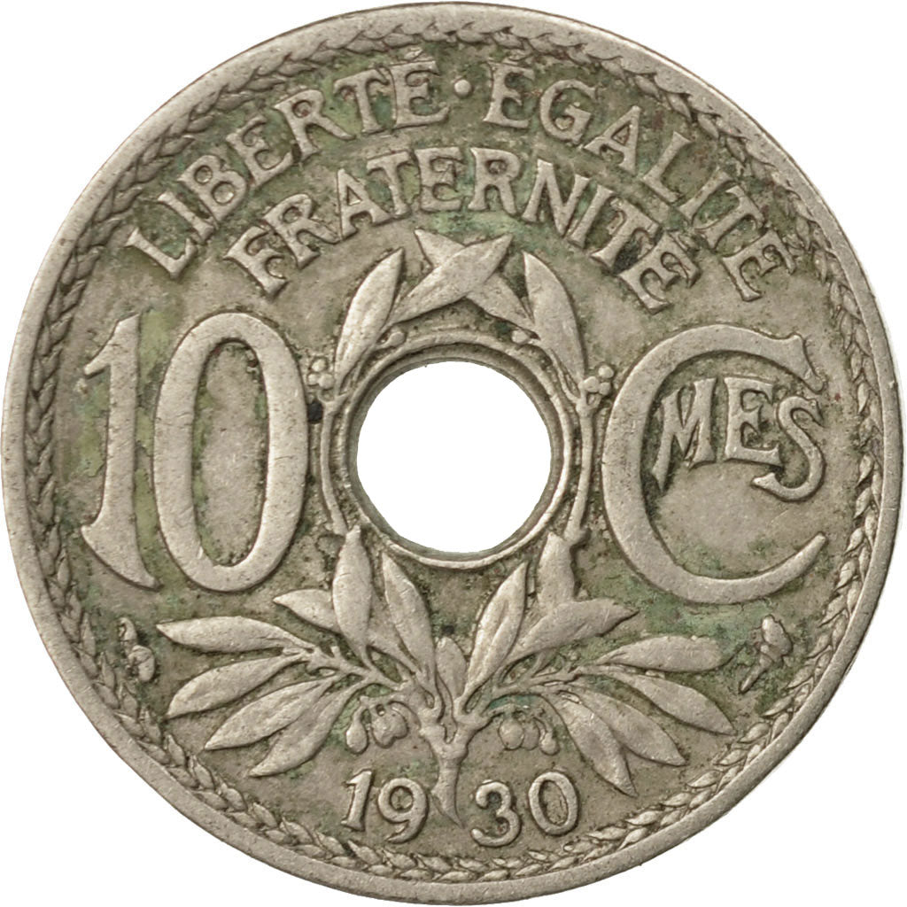 Moneda, Francia, Lindauer, 10 Centimes, 1930, Paris, BC+, Cobre - níquel