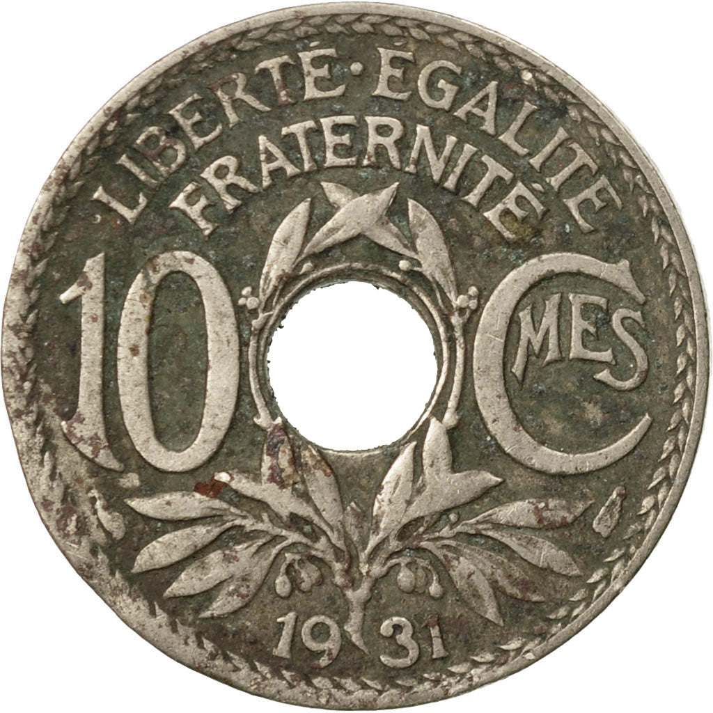 Moneta, Francia, Lindauer, 10 Centimes, 1931, Paris, MB, Rame-nichel, KM:866a