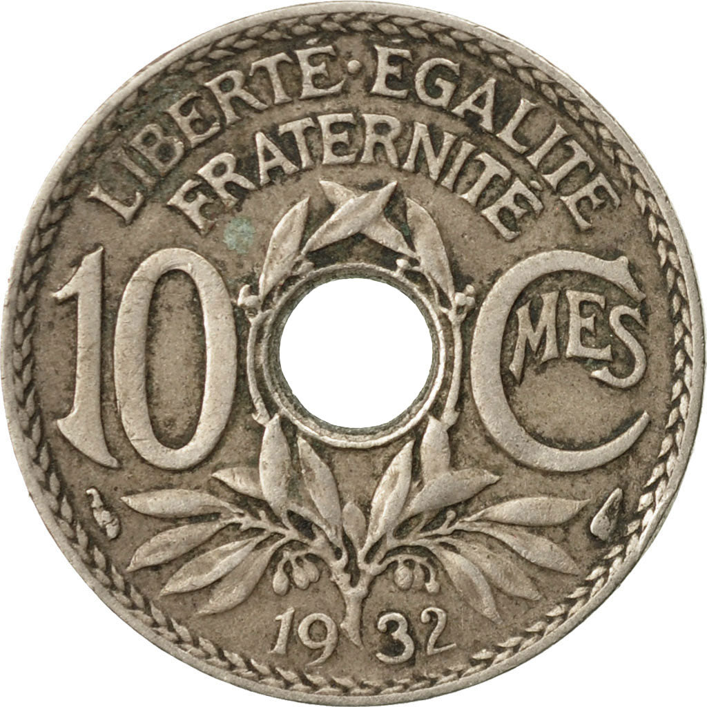 Munten, Frankrijk, Lindauer, 10 Centimes, 1932, Paris, FR, Copper-nickel