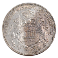 Coin, German States, HAMBURG, 5 Mark, 1908, Hamburg, EF(40-45), Silver, KM:610