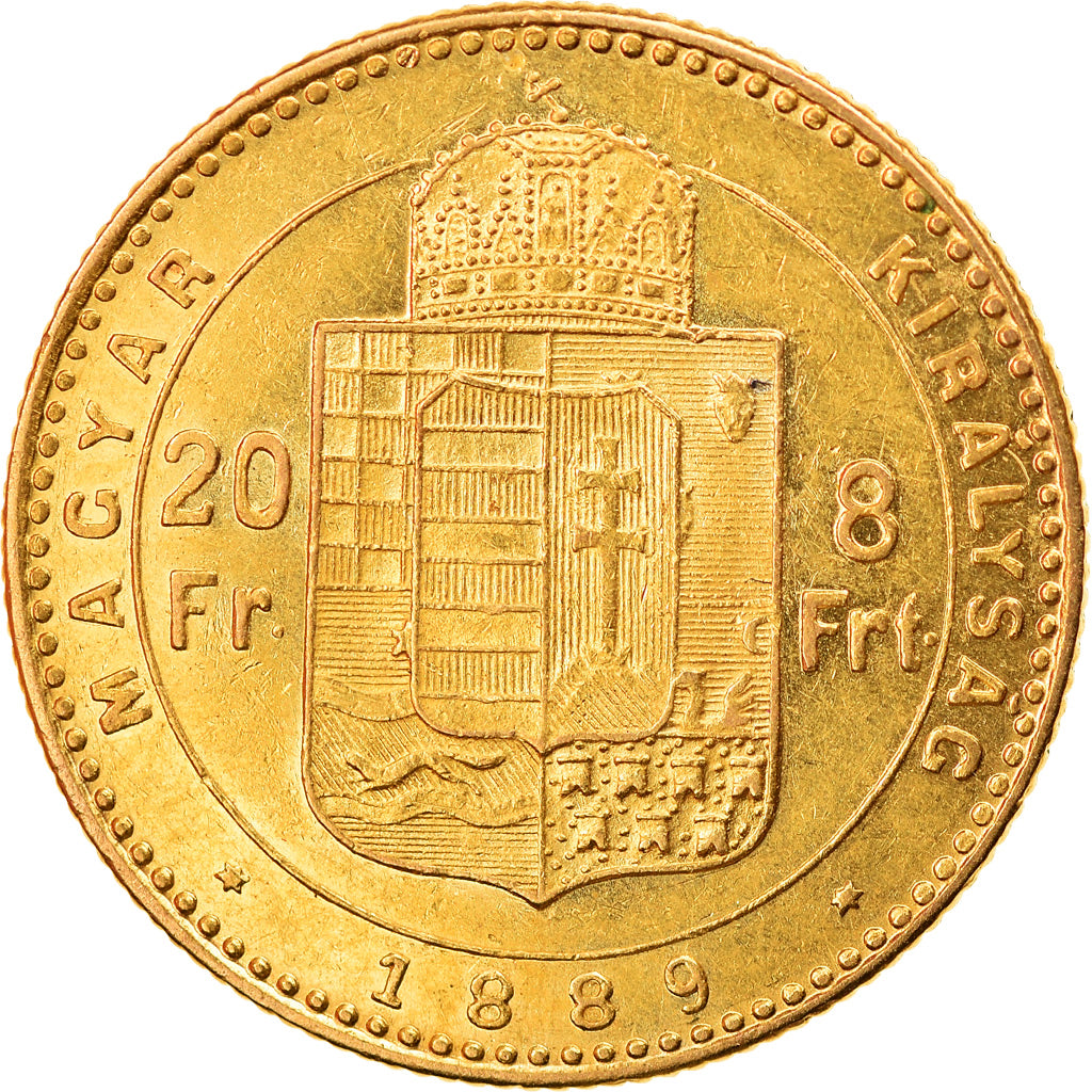 Coin, Hungary, Franz Joseph I, 8 Forint 20 Francs, 1889, Kormoczbanya