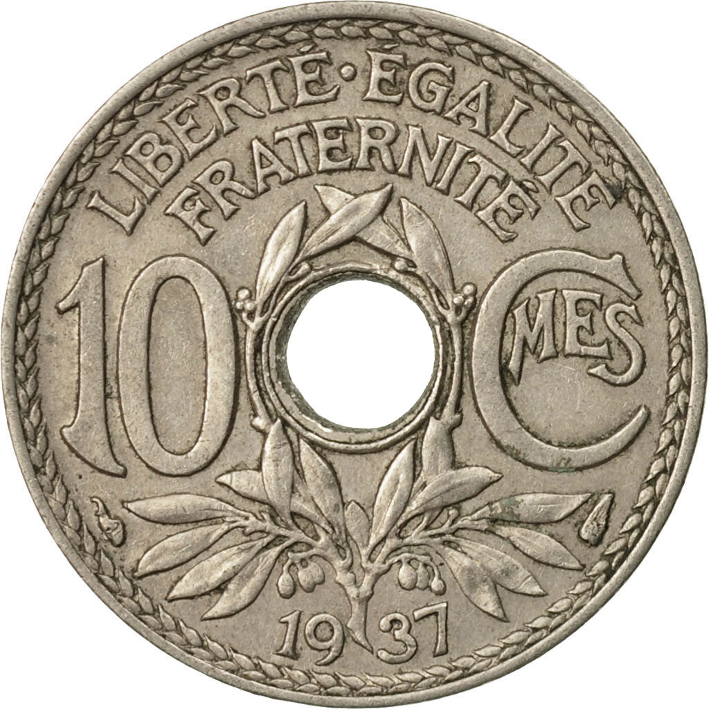 Moneta, Francia, Lindauer, 10 Centimes, 1937, Paris, BB, Rame-nichel, KM:866a