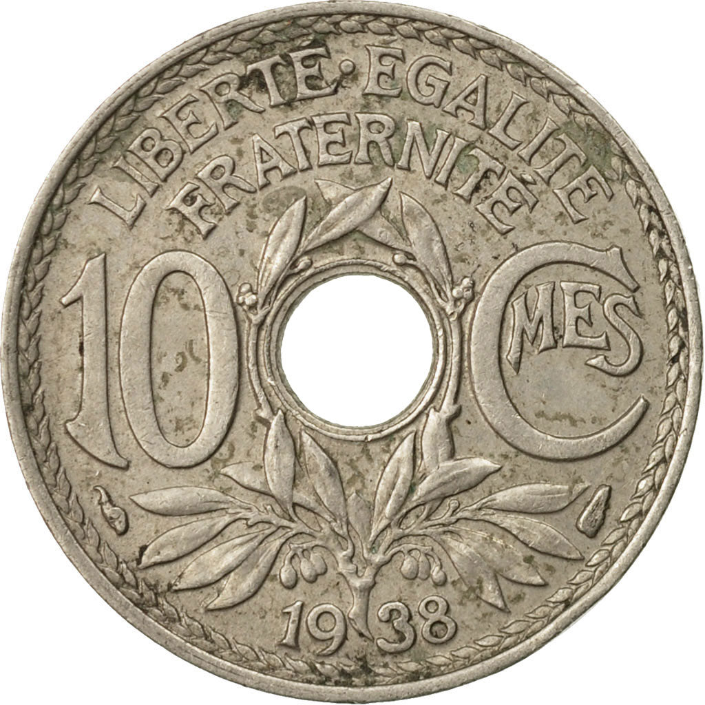 Moneta, Francia, Lindauer, 10 Centimes, 1938, Paris, MB+, Rame-nichel, KM:866a
