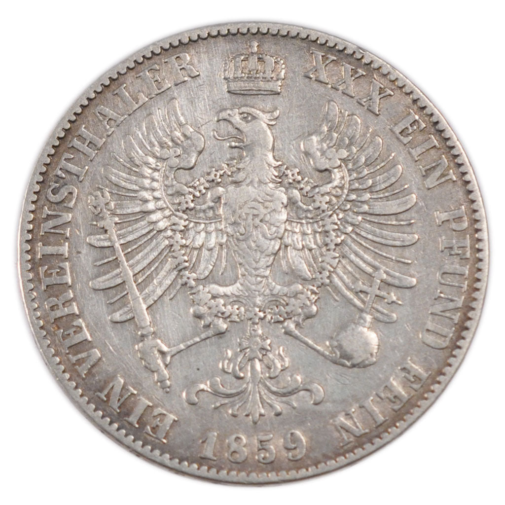 GERMAN STATES, Thaler, 1859, Berlin, KM #471, EF(40-45), Silver, 33, 18.30