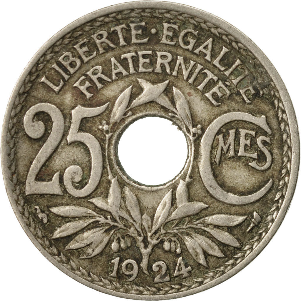 Moneda, Francia, Lindauer, 25 Centimes, 1924, BC+, Cobre - níquel, KM:867a