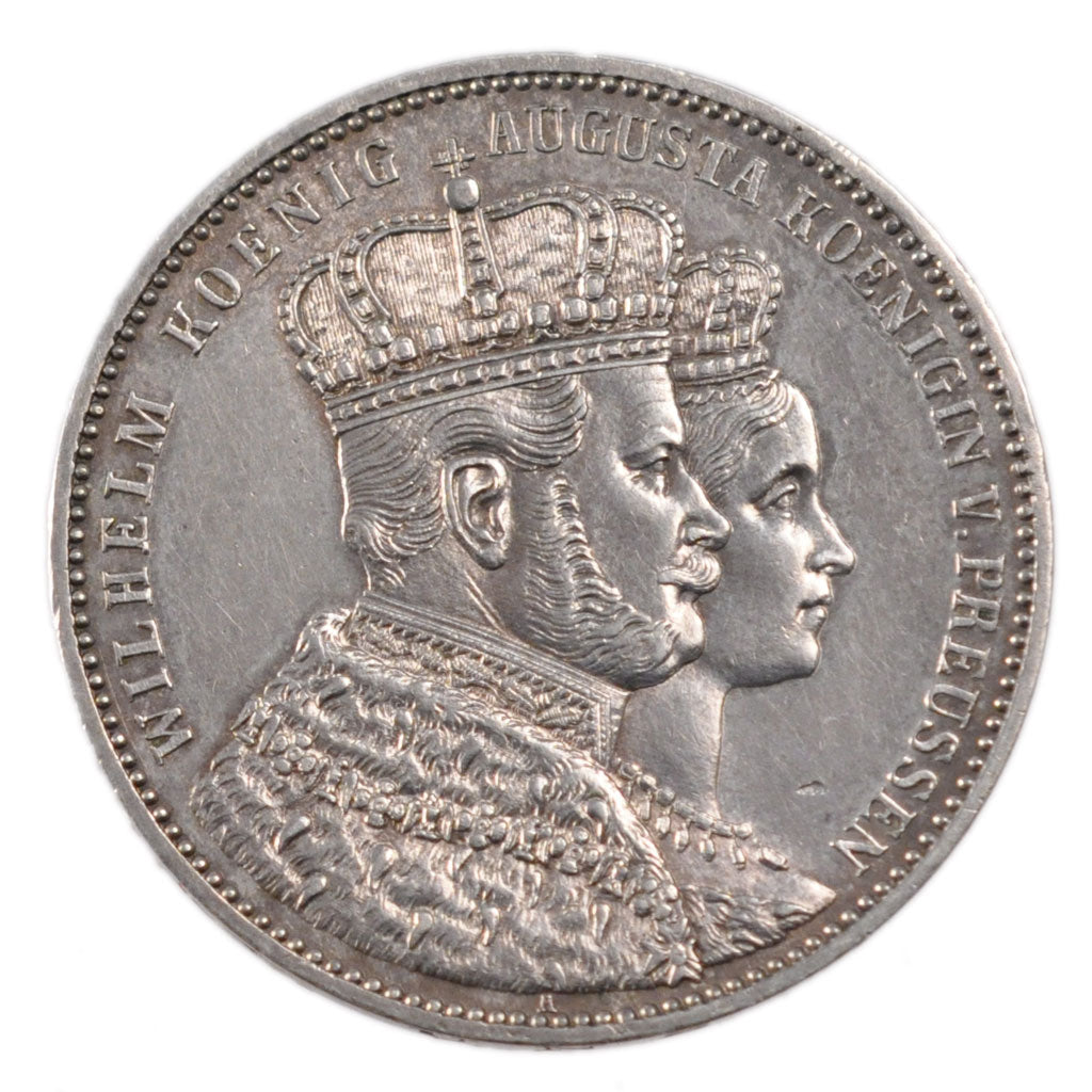 German States, 1 Thaler, 1861, Berlin, KM #488, AU(55-58), Silver, 18.50