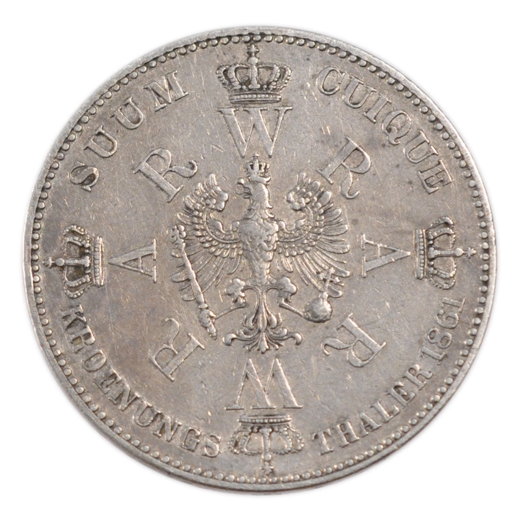 German States, 1 Thaler, 1861, Berlin, KM #488, AU(50-53), Silver, 18.40