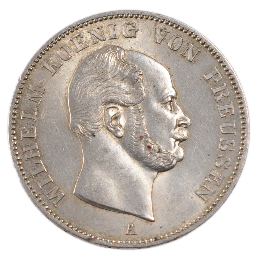 Stati tedeschi, PRUSSIA, Wilhelm I, Thaler, 1861, Berlin, SPL-, Argento, KM:489