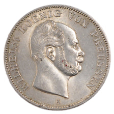Stati tedeschi, PRUSSIA, Wilhelm I, Thaler, 1861, Berlin, SPL-, Argento, KM:489