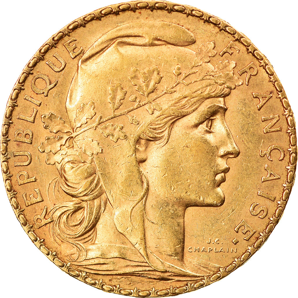 Coin, France, Marianne, 20 Francs, 1900, AU(55-58), Gold, KM:847