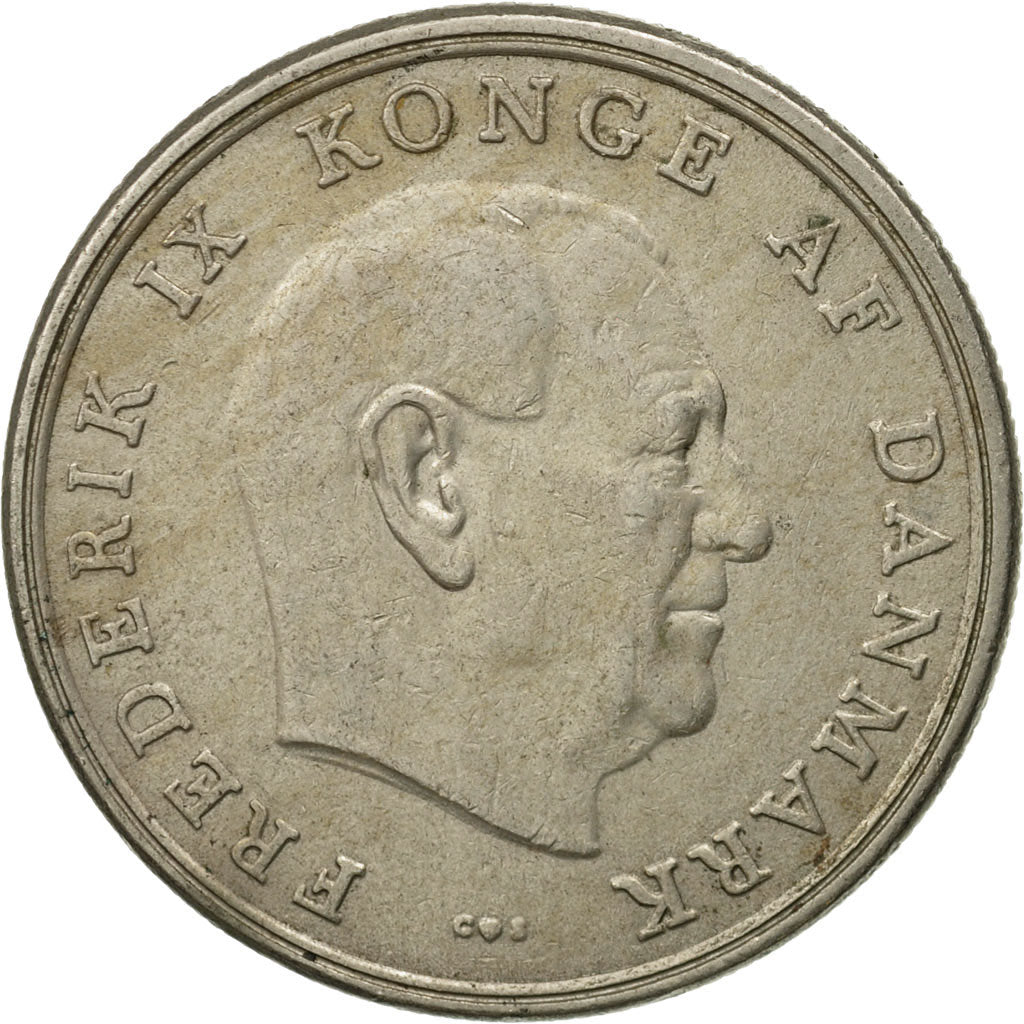 Moneta, Danimarca, Frederik IX, 5 Kroner, 1963, Copenhagen, BB, Rame-nichel