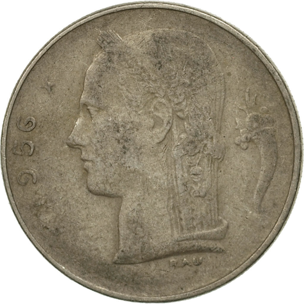Moneda, Bélgica, Franc, 1956, BC+, Cobre - níquel, KM:142.1