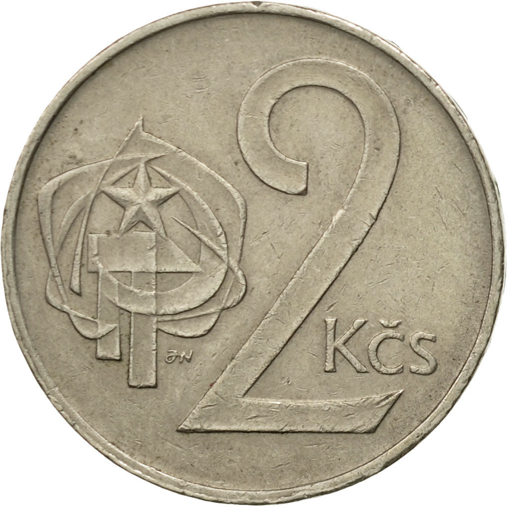 Münze, Tschechoslowakei, 2 Koruny, 1981, S+, Copper-nickel, KM:75