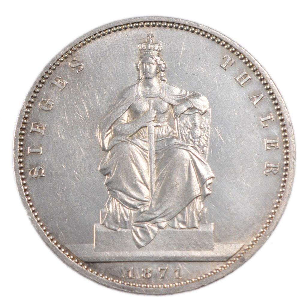 GERMAN STATES, Thaler, 1871, Berlin, KM #500, AU(55-58), Silver, 18.50