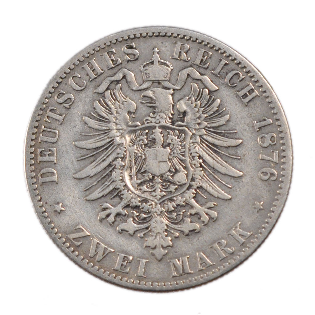 Coin, German States, PRUSSIA, Wilhelm I, 2 Mark, 1876, Berlin, VF(20-25)