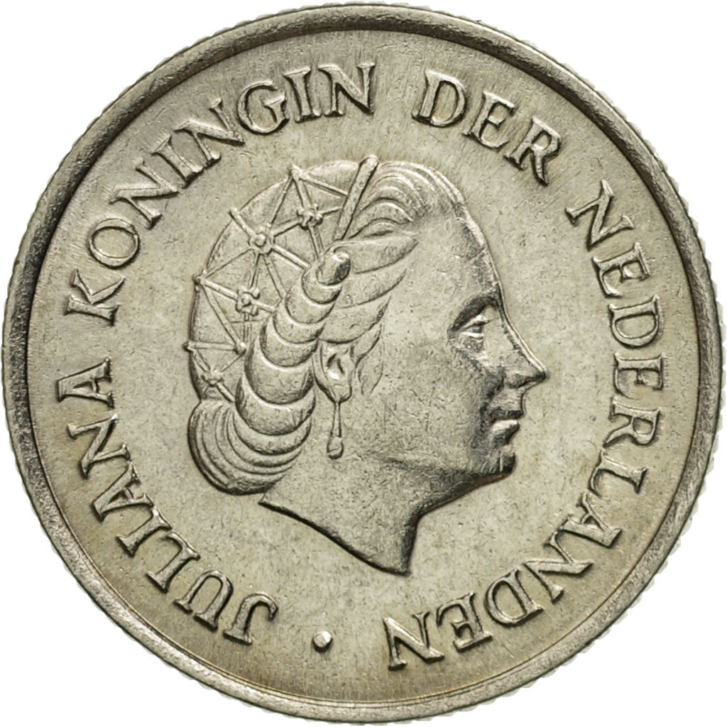Coin, Netherlands, Juliana, 25 Cents, 1960, EF(40-45), Nickel, KM:183