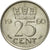 Moneda, Países Bajos, Juliana, 25 Cents, 1960, MBC, Níquel, KM:183