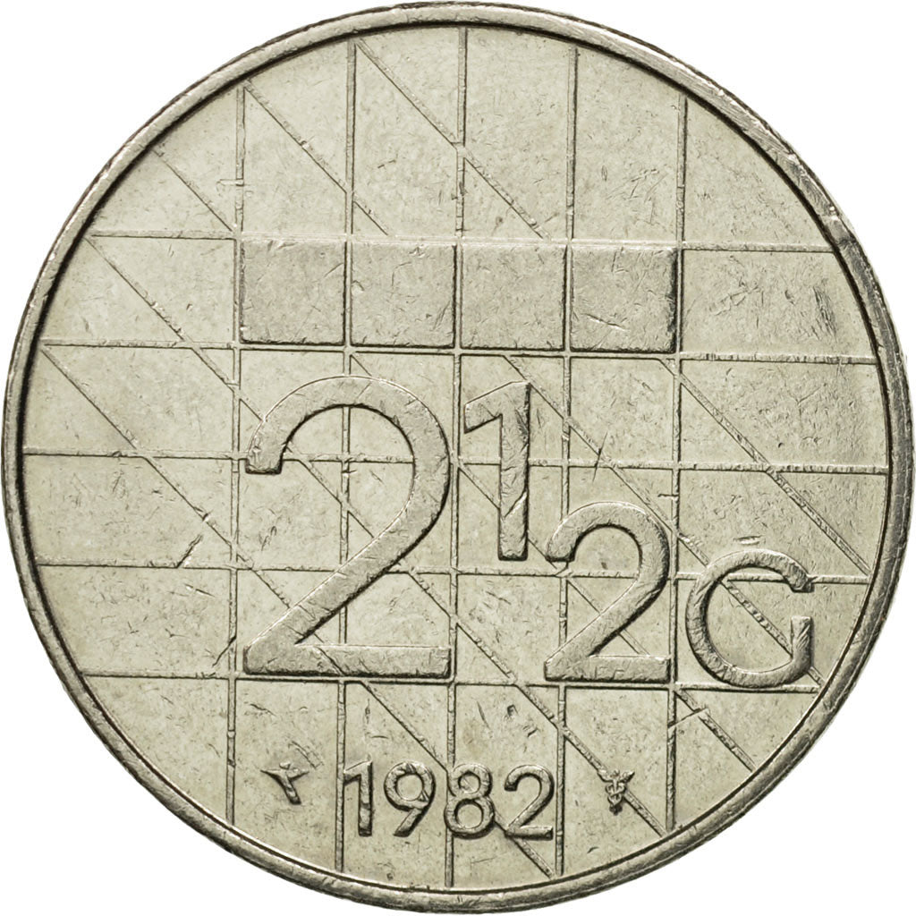 Münze, Niederlande, Beatrix, 2-1/2 Gulden, 1982, S+, Nickel, KM:206
