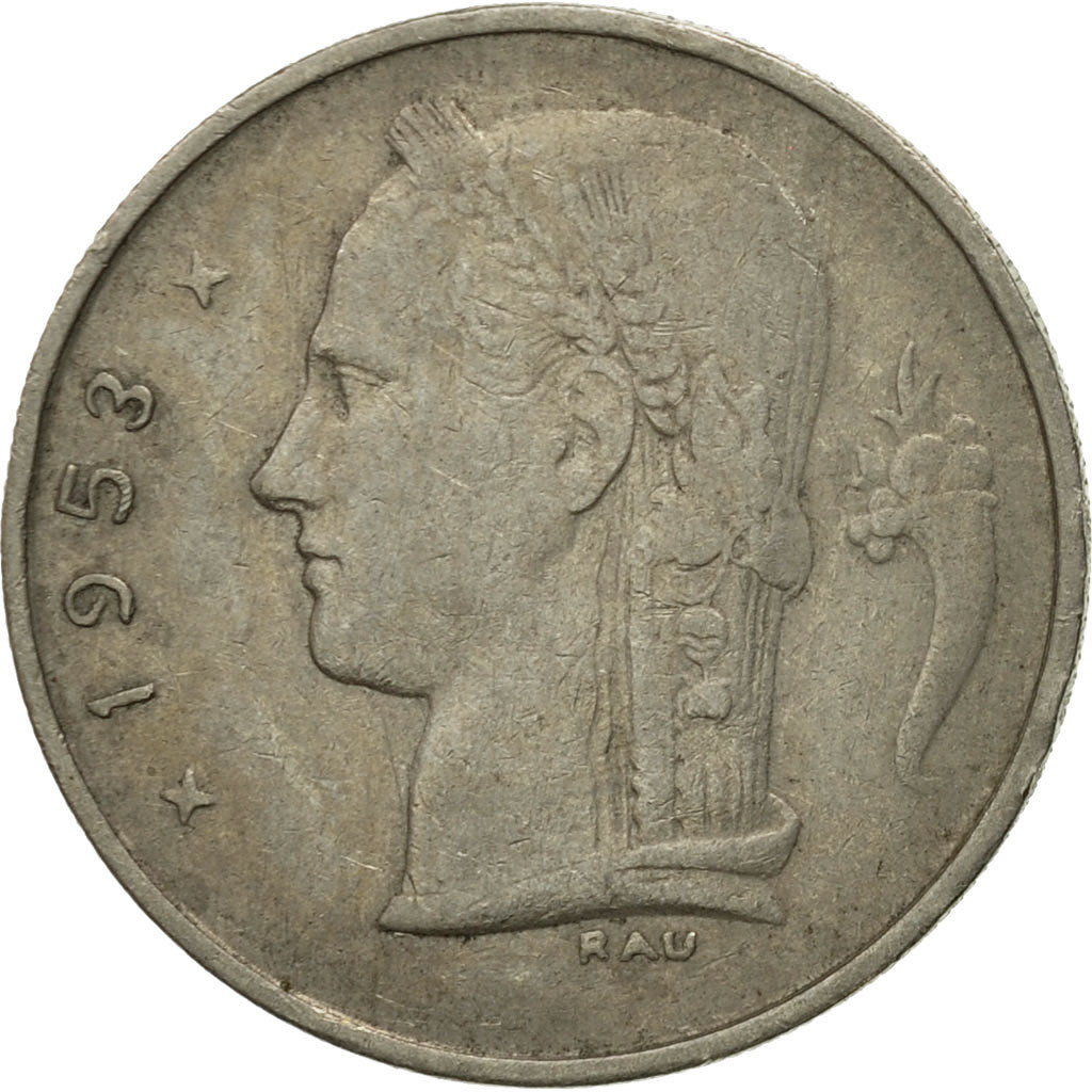 Moneta, Belgio, Franc, 1953, MB+, Rame-nichel, KM:143.1