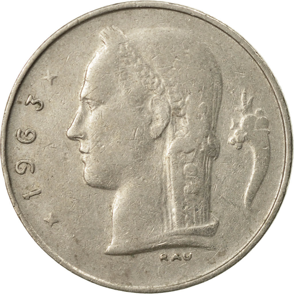 Moneda, Bélgica, Franc, 1963, BC+, Cobre - níquel, KM:142.1