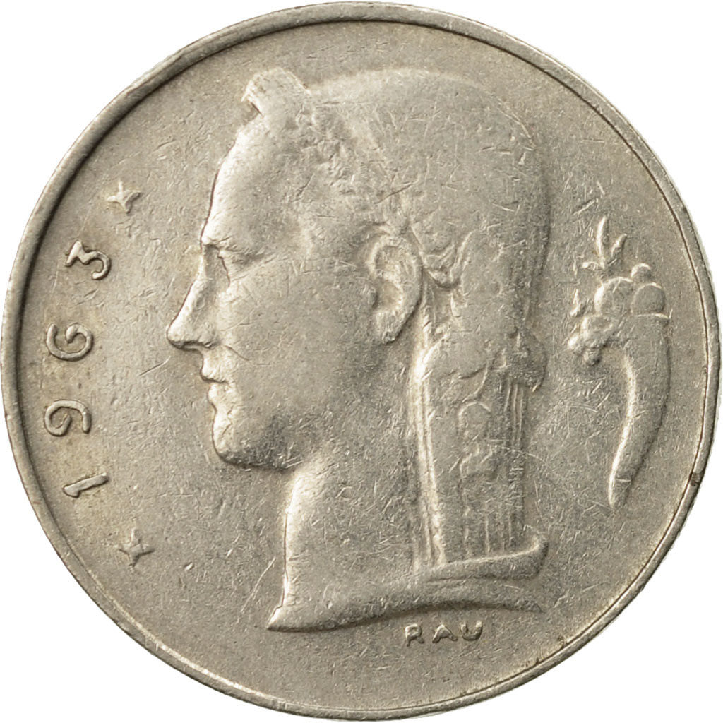 Moneta, Belgio, Franc, 1963, MB+, Rame-nichel, KM:143.1