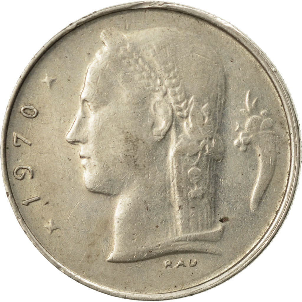 Moneda, Bélgica, Franc, 1970, BC+, Cobre - níquel, KM:143.1