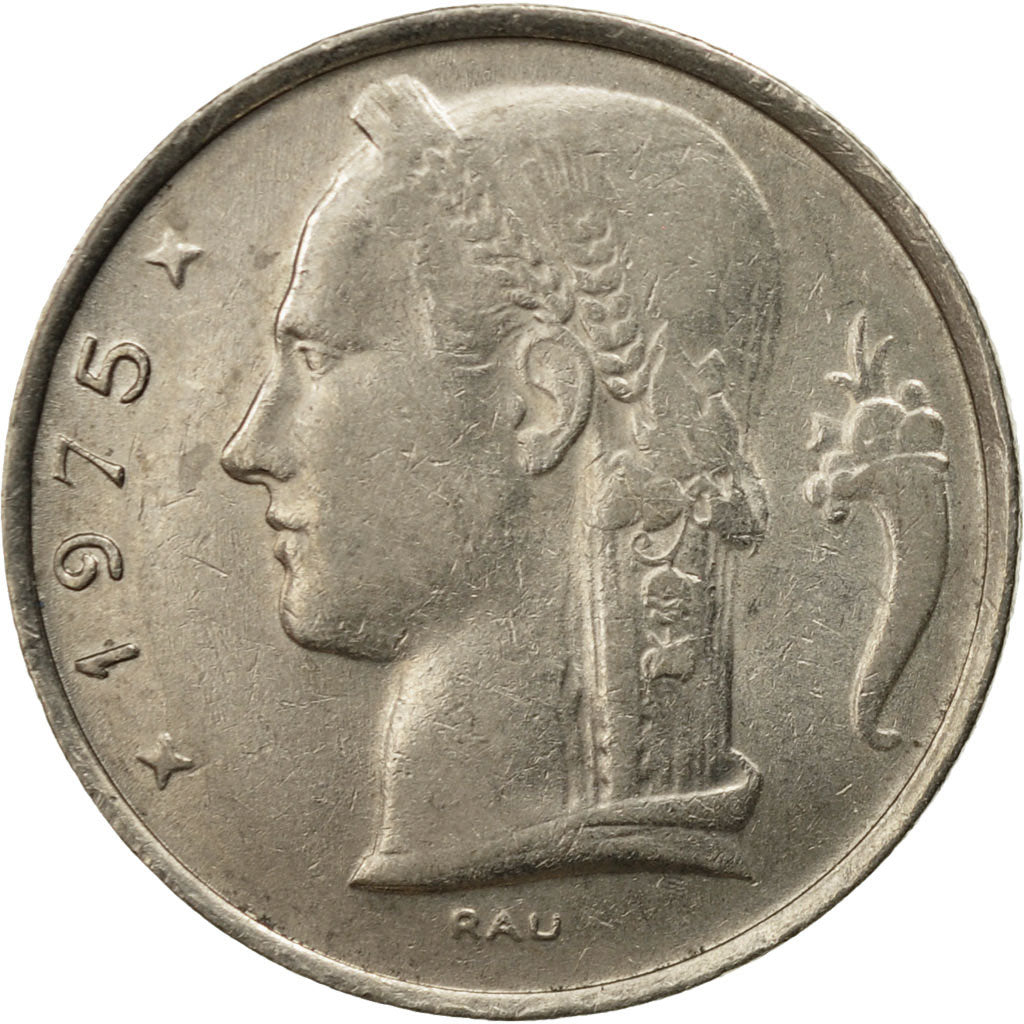 Moneta, Belgio, 5 Francs, 5 Frank, 1975, MB+, Rame-nichel, KM:135.1