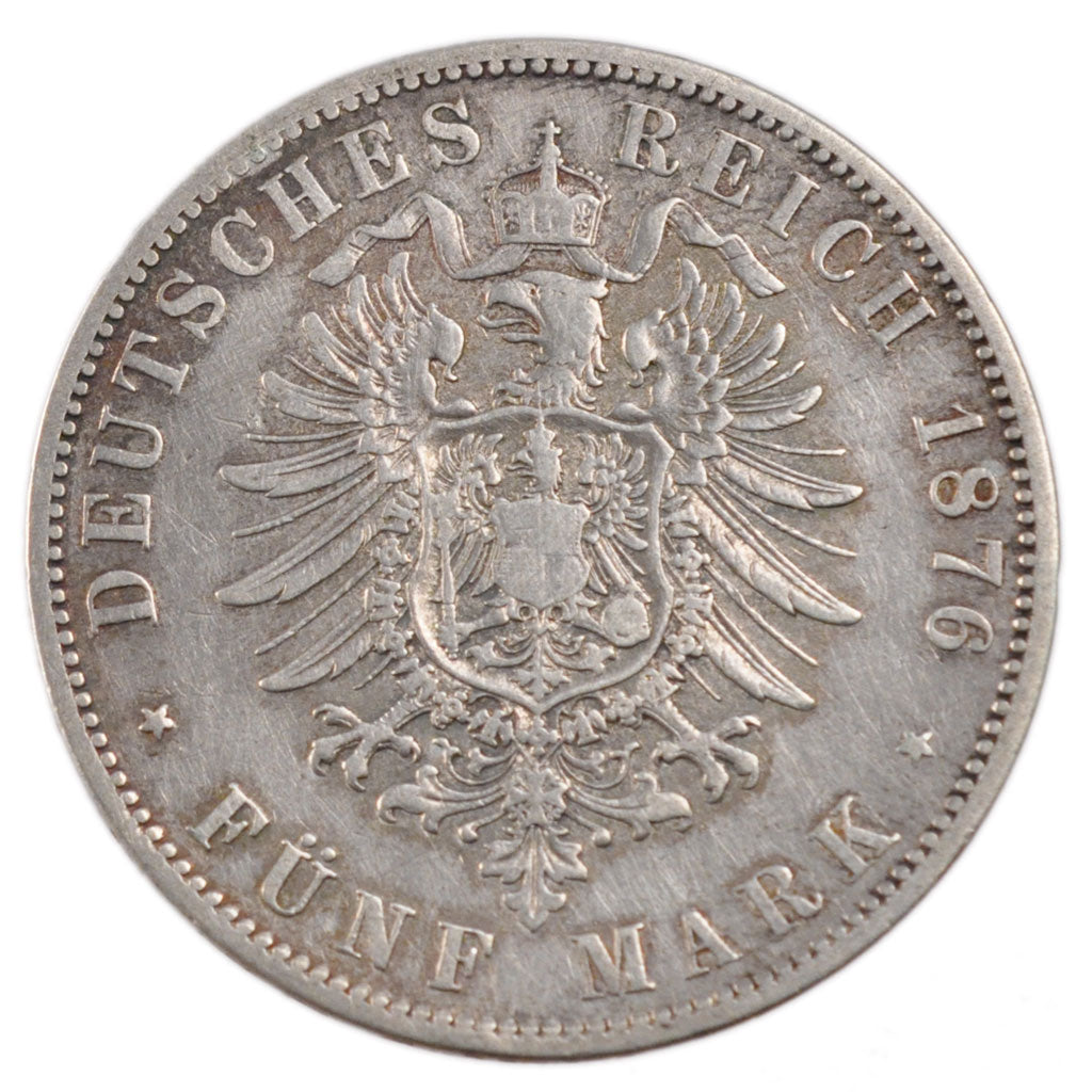 German States, 5 Mark, 1876, Berlin, KM #503, VF(30-35), Silver, 27.40