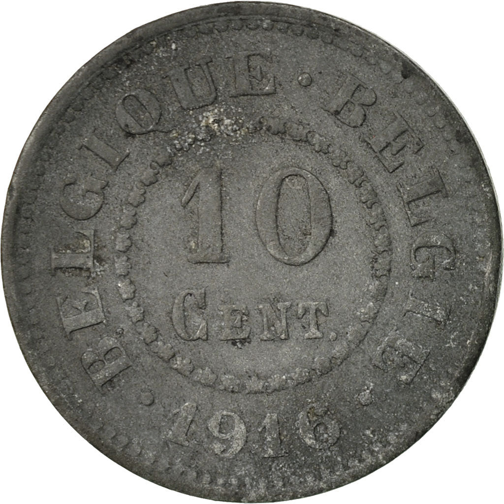 Monnaie, Belgique, 10 Centimes, 1916, TB, Zinc, KM:81