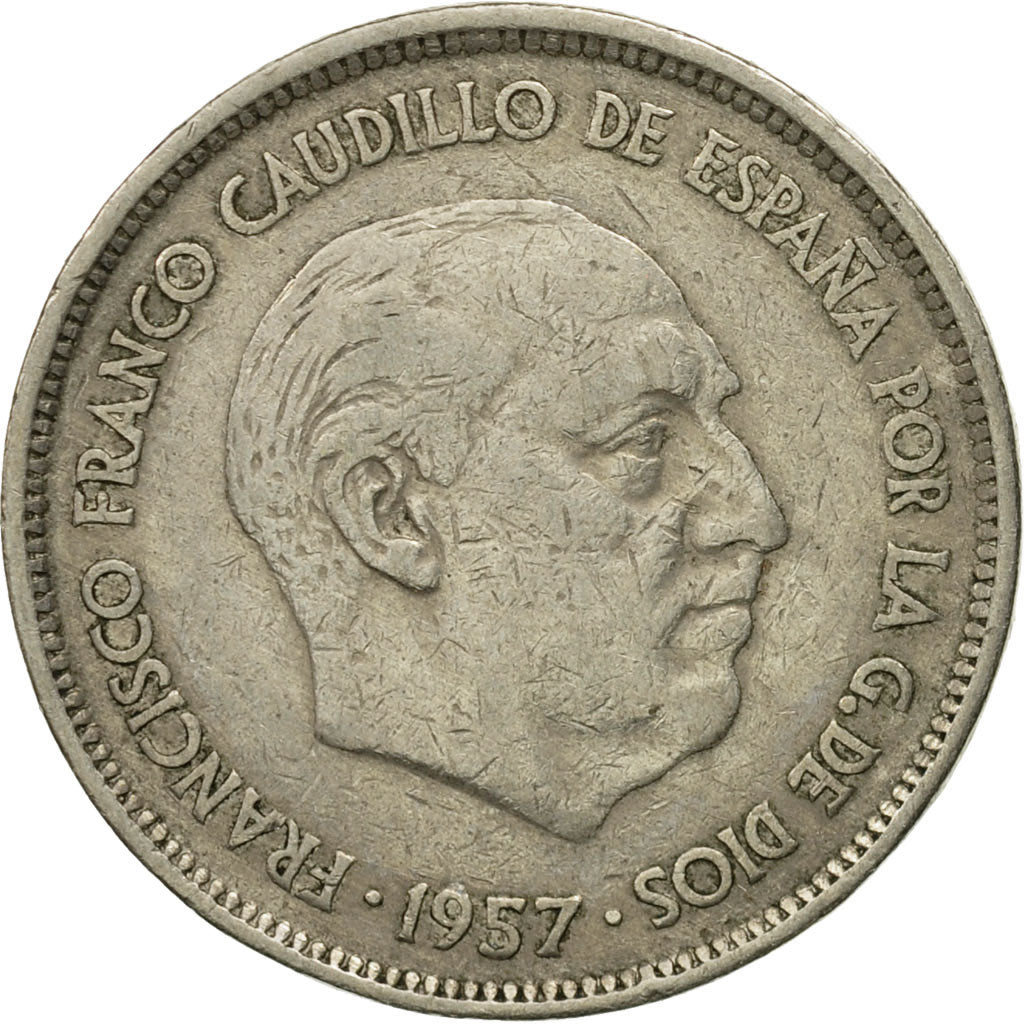 Moneta, Hiszpania, Caudillo and regent, 25 Pesetas, 1958, VF(30-35)