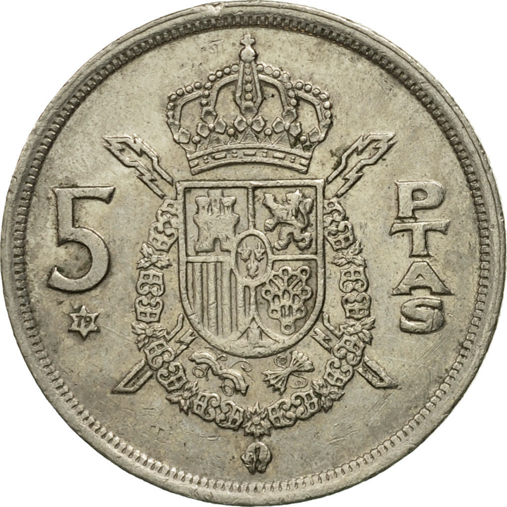Moneta, Spagna, Juan Carlos I, 5 Pesetas, 1979, MB+, Rame-nichel, KM:807