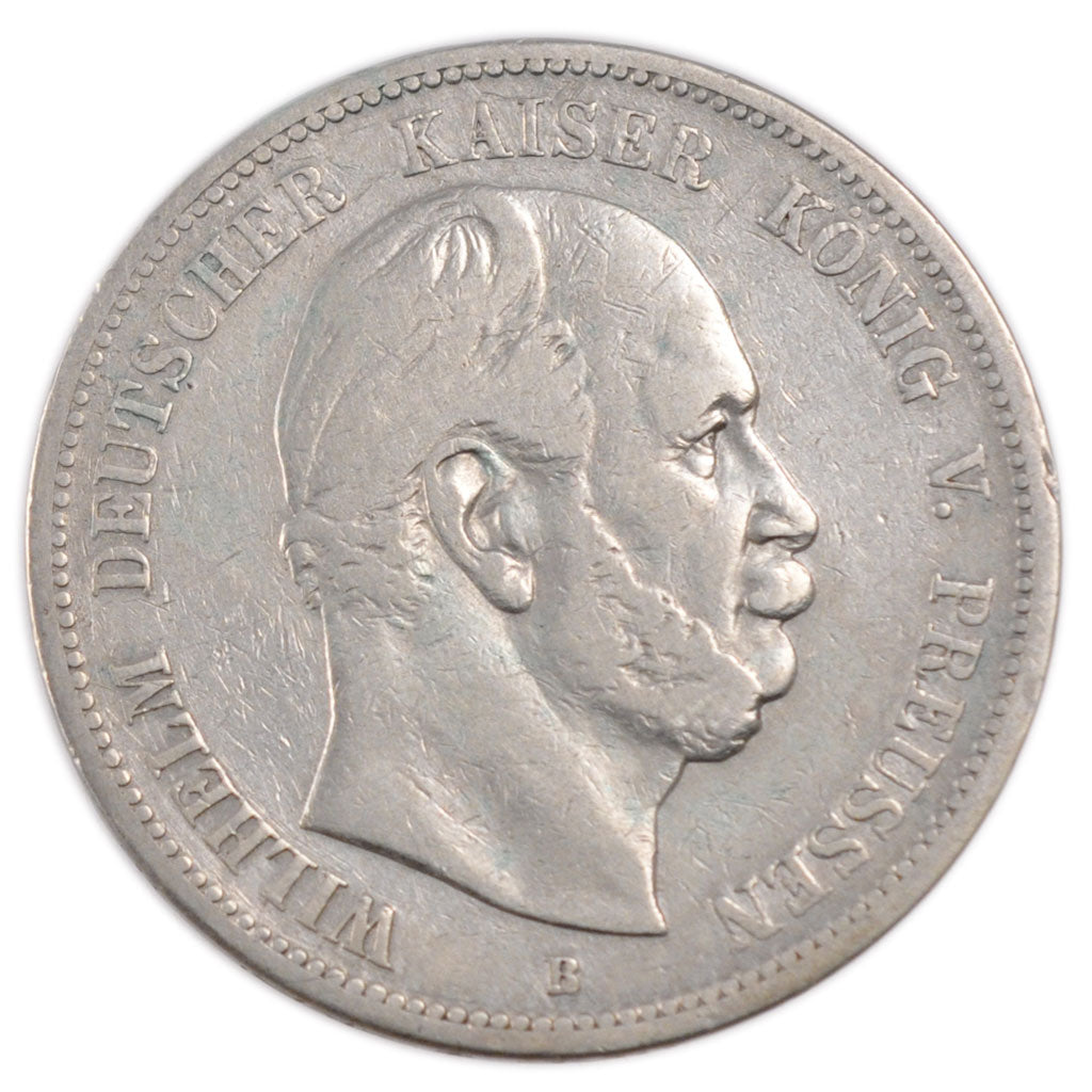 GERMAN STATES, 5 Mark, 1876, Hannover, KM #503, VF(30-35), Silver, 27.40