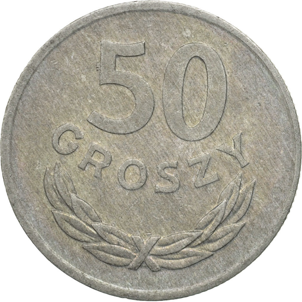 Coin, Poland, 50 Groszy, 1974, Warsaw, VF(30-35), Aluminum, KM:48.1