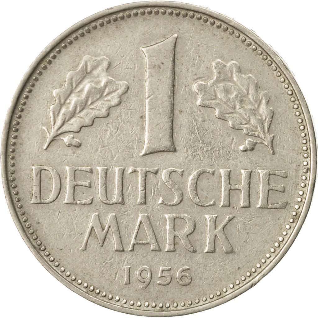 Moneta, GERMANIA - REPUBBLICA FEDERALE, Mark, 1956, Munich, MB+, Rame-nichel