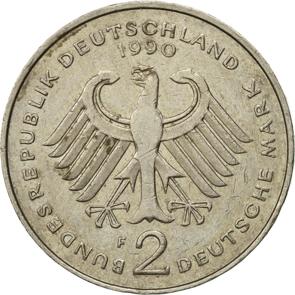 Munten, Federale Duitse Republiek, 2 Mark, 1990, Stuttgart, FR+, Copper-Nickel