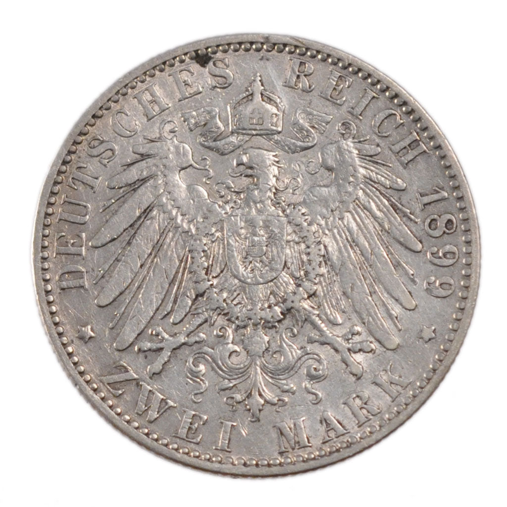 Coin, German States, PRUSSIA, Wilhelm II, 2 Mark, 1899, Berlin, VF(30-35)