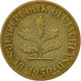 Moneda, ALEMANIA - REPÚBLICA FEDERAL, 5 Pfennig, 1950, Karlsruhe, BC+, Latón