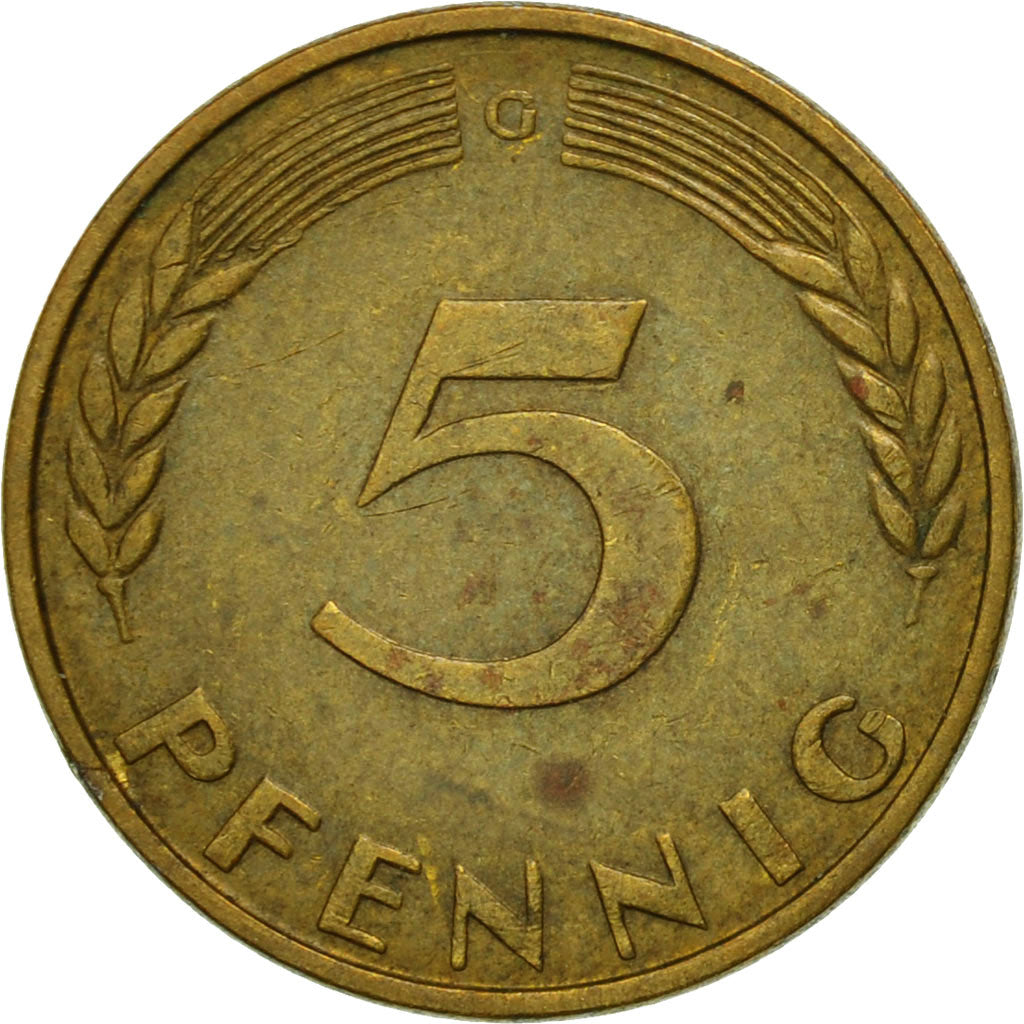 Monnaie, République fédérale allemande, 5 Pfennig, 1950, Karlsruhe, TB+