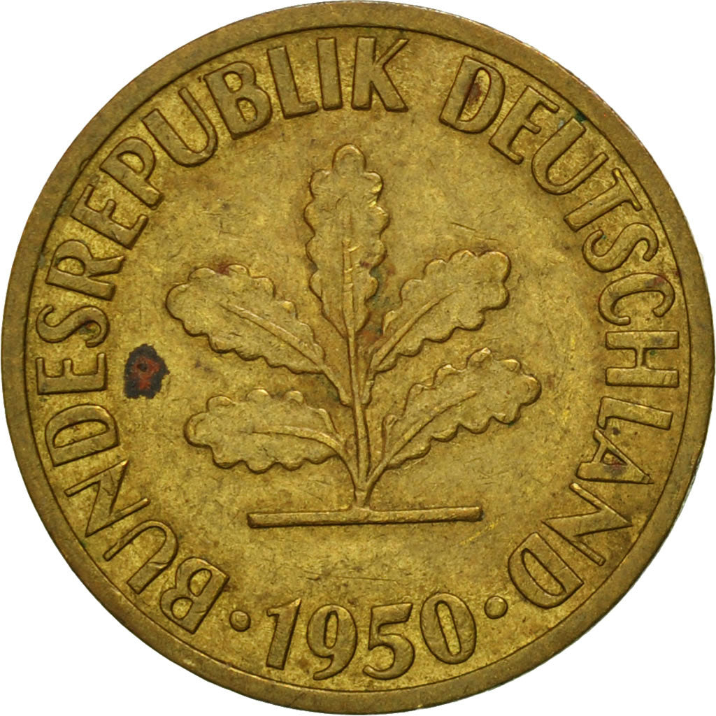 Monnaie, République fédérale allemande, 5 Pfennig, 1950, Stuttgart, TB+