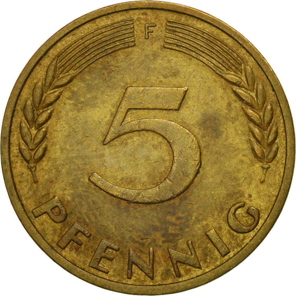 Monnaie, République fédérale allemande, 5 Pfennig, 1950, Stuttgart, TB+
