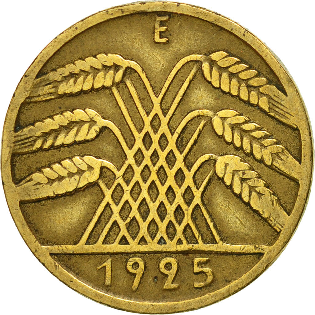 Münze, Deutschland, Weimarer Republik, 10 Reichspfennig, 1925, Muldenhütten