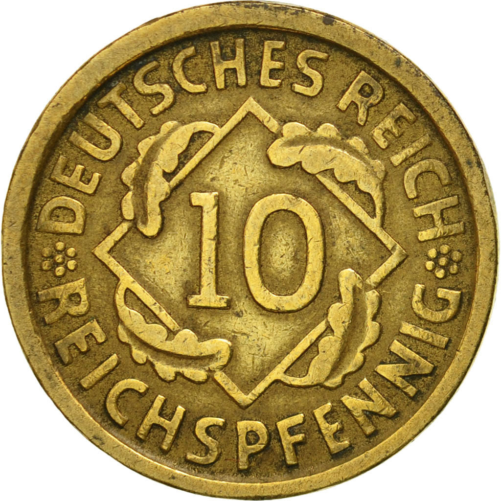 Münze, Deutschland, Weimarer Republik, 10 Reichspfennig, 1925, Muldenhütten
