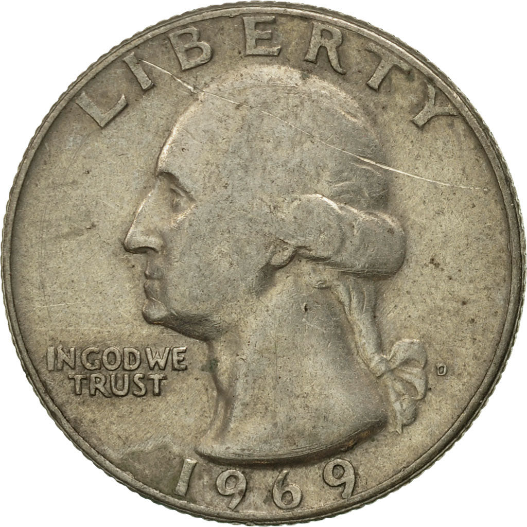 Munten, Verenigde Staten, Washington Quarter, Quarter, 1969, U.S. Mint, Denver