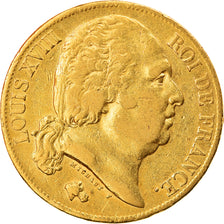 Moneta, Francja, Louis XVIII, Louis XVIII, 20 Francs, 1818, Paris, EF(40-45)