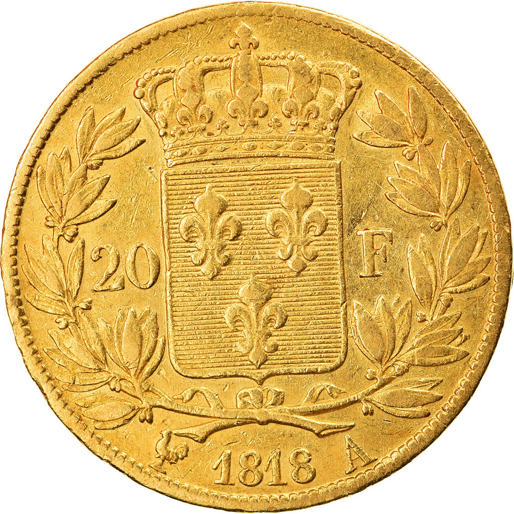 Moneta, Francja, Louis XVIII, Louis XVIII, 20 Francs, 1818, Paris, EF(40-45)