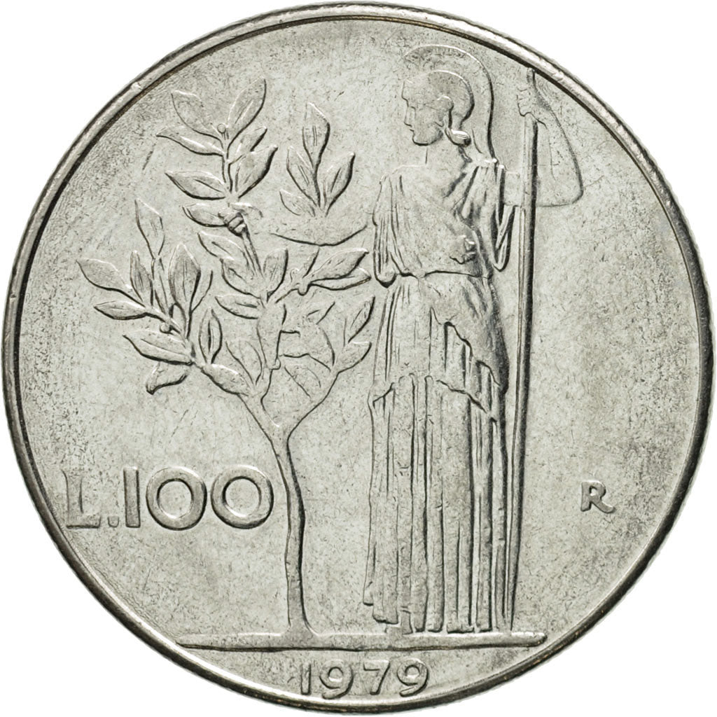 Coin, Italy, 100 Lire, 1979, Rome, VF(30-35), Stainless Steel, KM:96.1