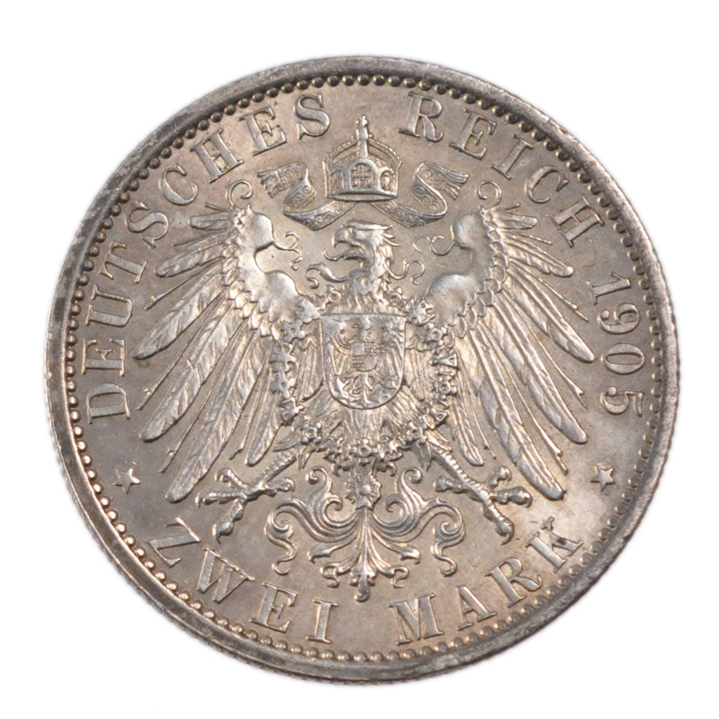 German States, 2 Mark, 1905, Berlin, KM #522, EF(40-45), Silver, 28, 11.10
